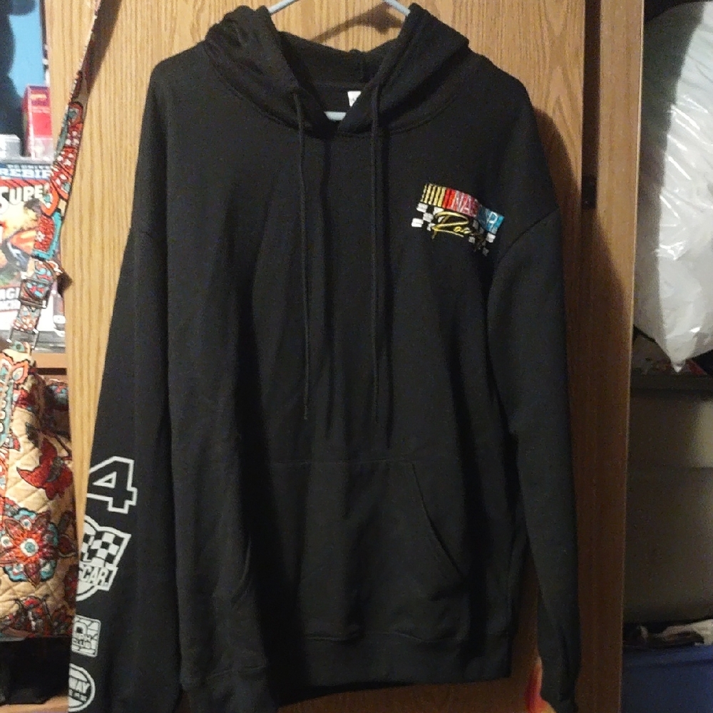 Nascar Black Hoodie with Colorful Graphics